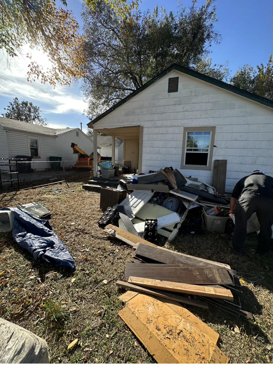 Before - Yard full of debris