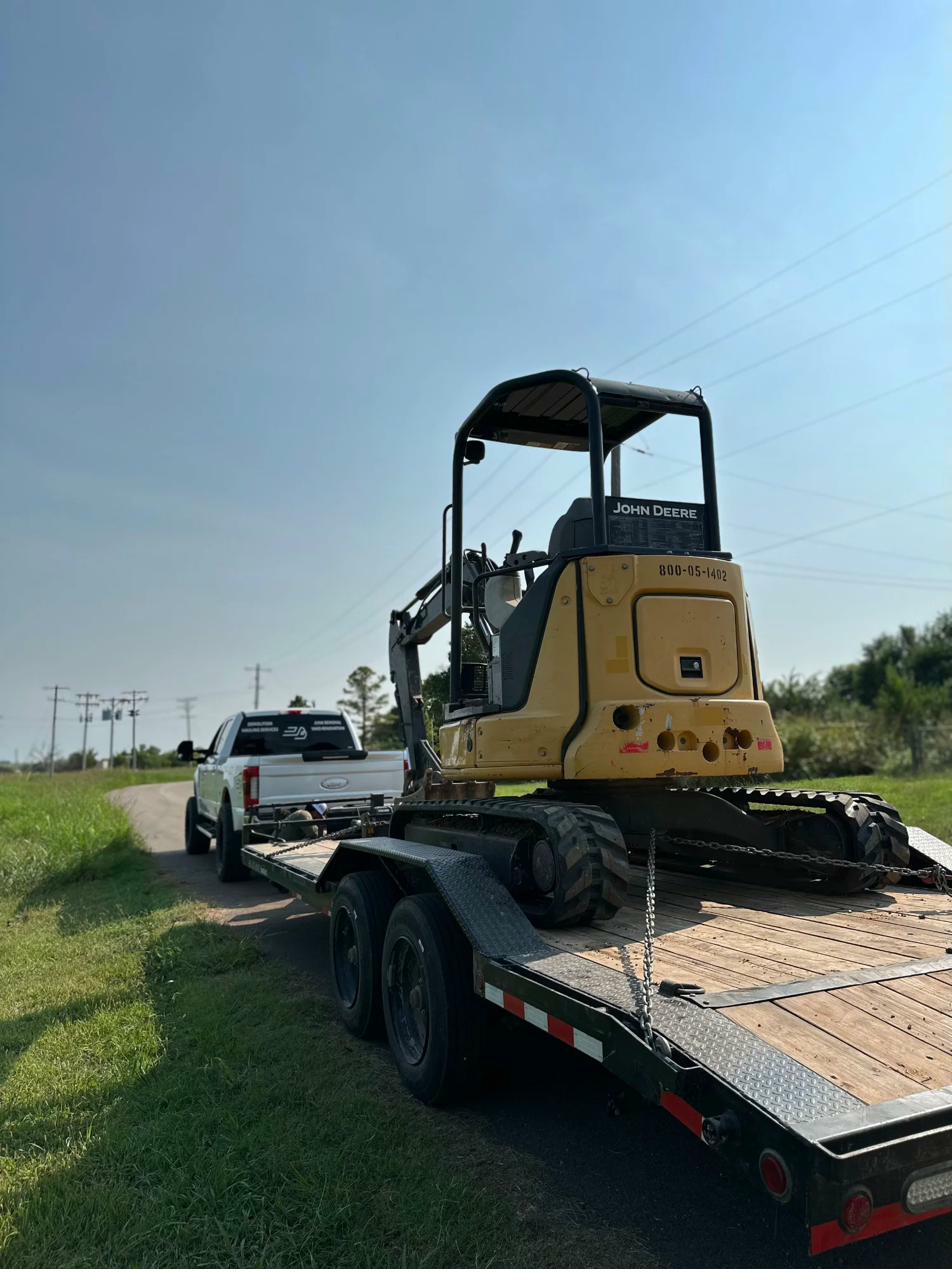 Trailer loaded with debris